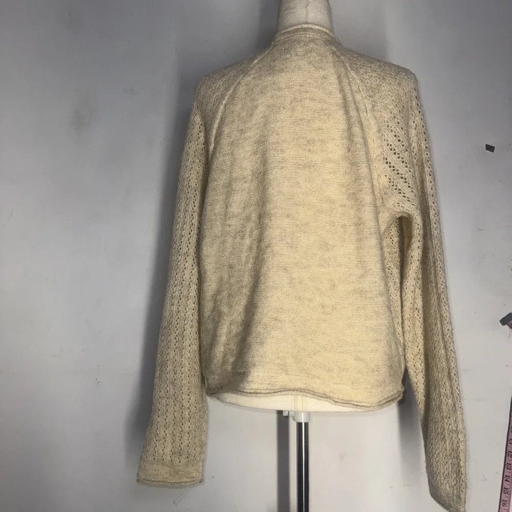 Croft &‎ Barrow Beige Knit Open Front Cardigan Women's Size L